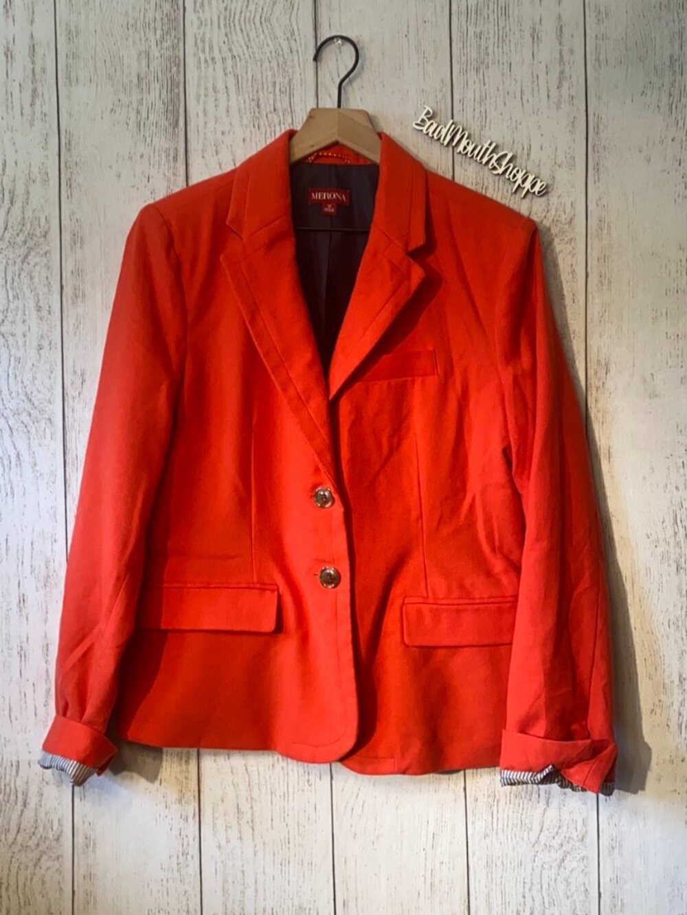 Merona for Target Tomato Orange Wool Business Suit Jacket - Size 12